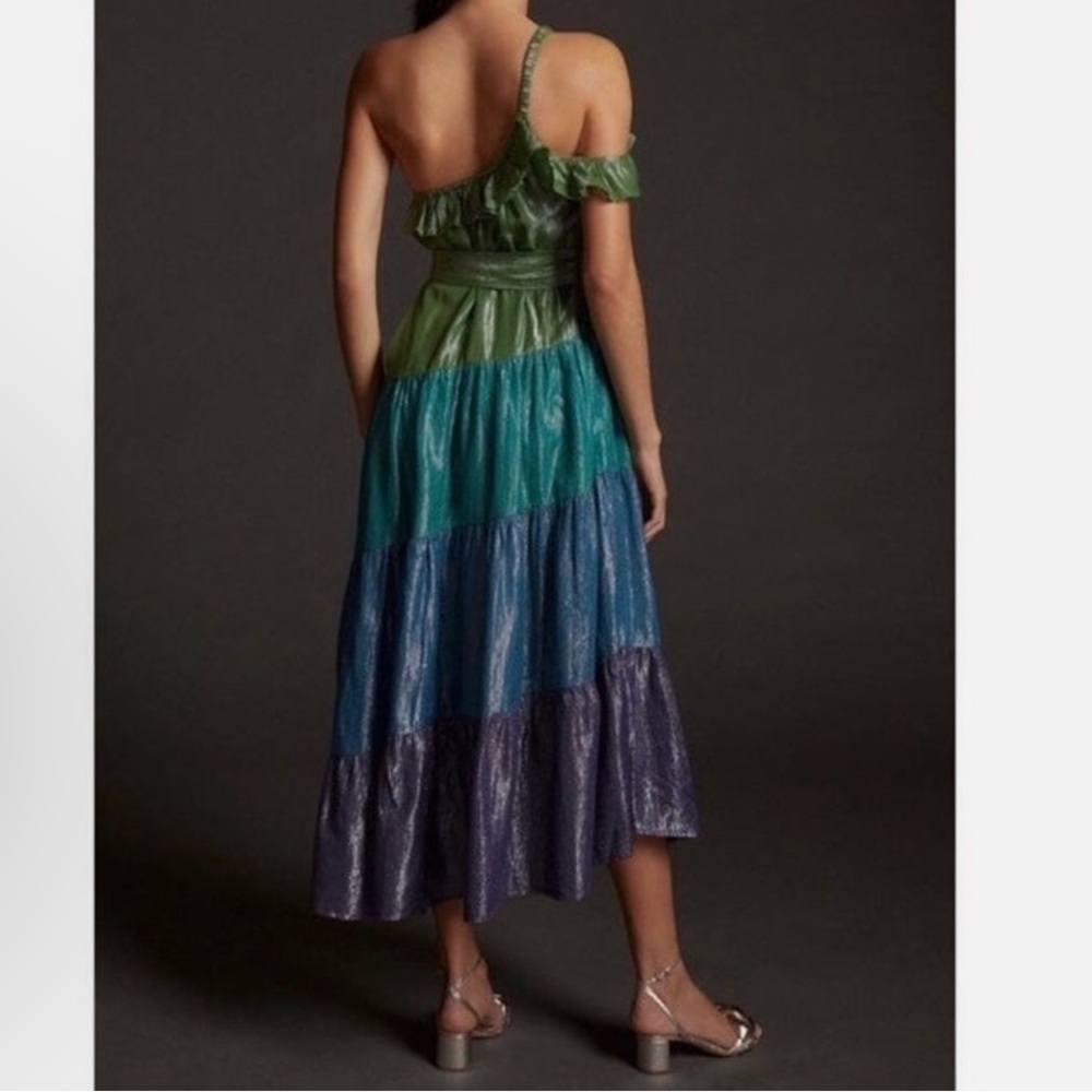 Anthropologie Maeve Green Shimmer dress NWT - Picture 5 of 5